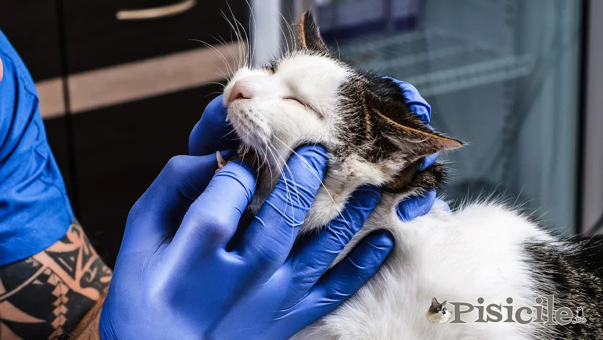 Stomatite chez le chat. Inflammation de la membrane muqueuse de la cavité buccale.